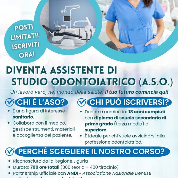 Ha avuto inizio, il 30 SETTEMBRE, il Corso Professionalizzante per A.S.O. ANDI- CNOS